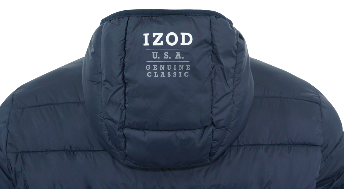 IZOD Men's Quilted 1/4 Zip Pullover Puffer Jacket Navy L eBay